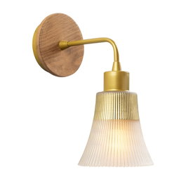 Opviq Lámpara de Pared N-131 Hierro y Cristal Dorado